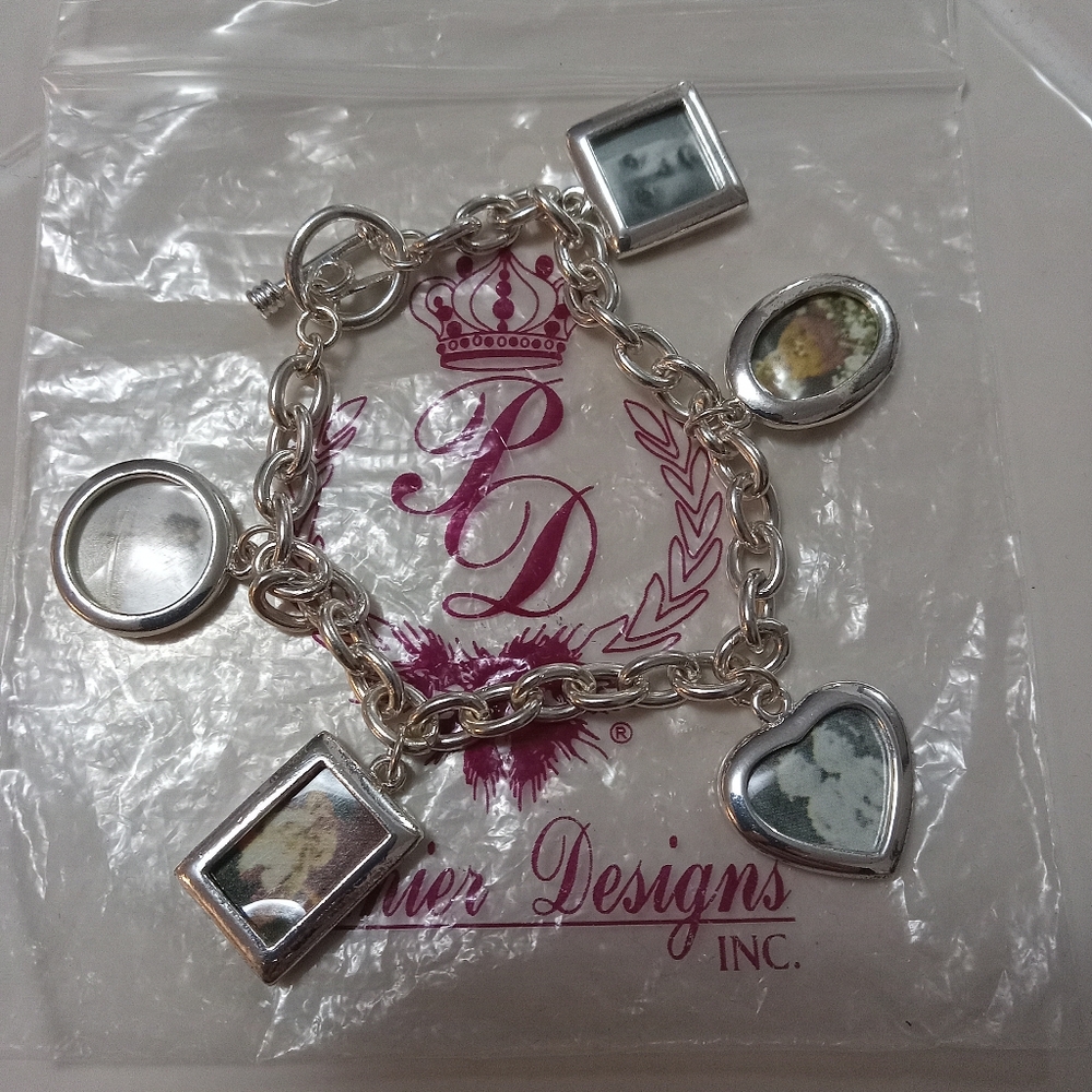 Premier Designs Silver Bracelet with Sparkling Charms